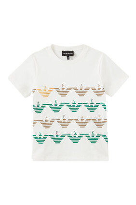Multi Eagle Line Print T-shirt in Cotton Jersey